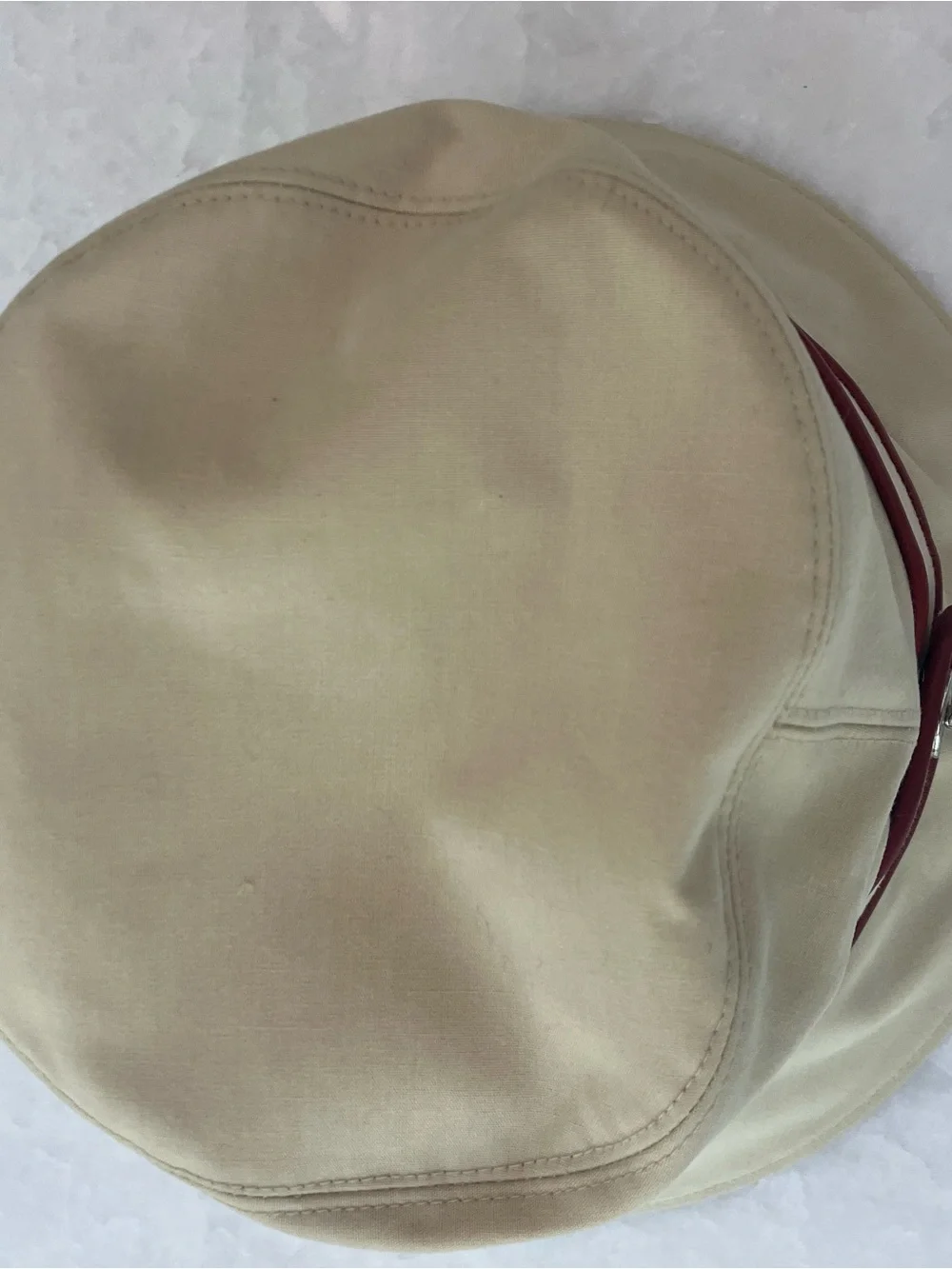 Coach Beige Bucket Hat with Red Trim - vintage